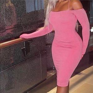Pink Off shoulder dress